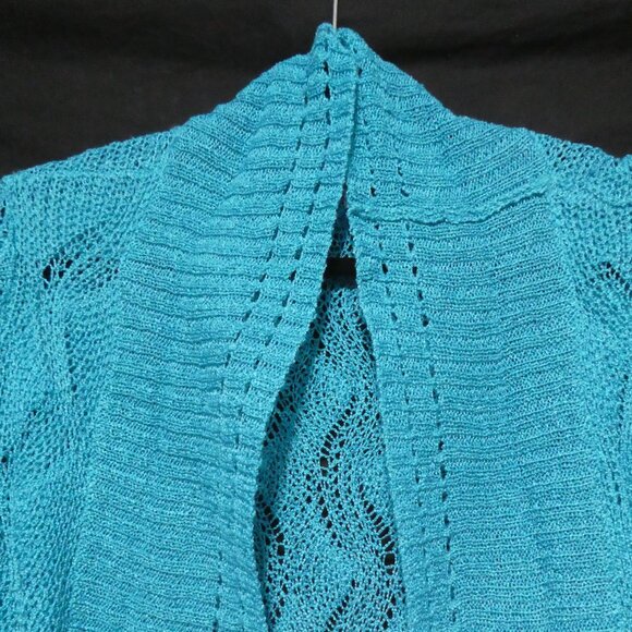LAUREN MICHELLE | large | Turquoise Knit Short Sleeve Cardigan / Shrug | NWOT - Picture 4 of 16
